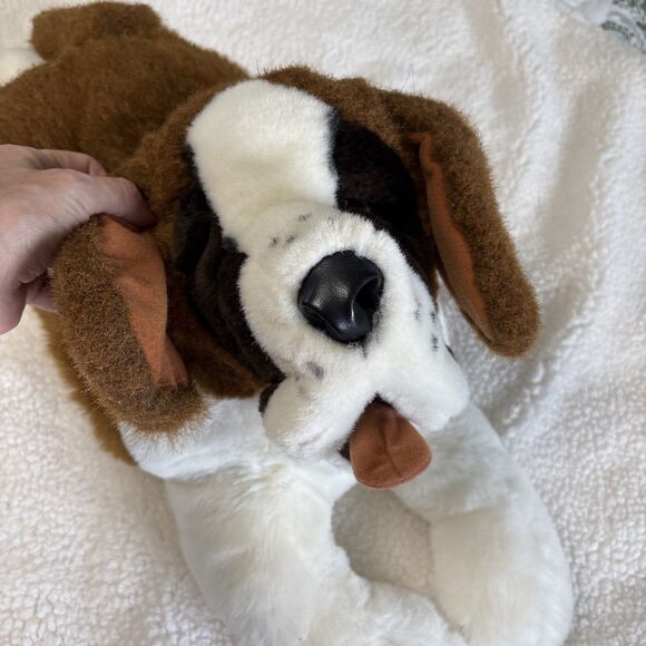 VTG Folkmanis St. Bernard Plush Hand Puppet  Large Realistic Stuffed Animal Toy - Picture 2 of 5